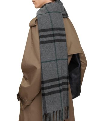 Wide Check Cashmere Scarf