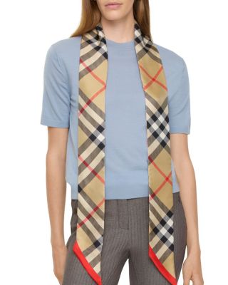 Skinny Check Silk Scarf