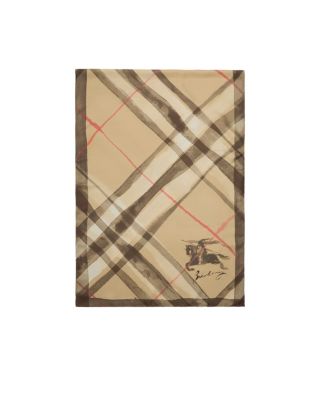  Wide Watercolour Check Silk Scarf