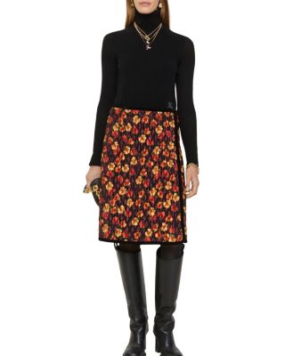 Geranium Leaf Quilted Nylon Skirt