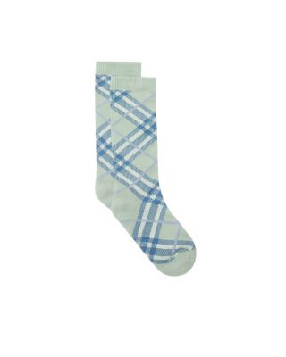 Check Cotton Blend Socks
