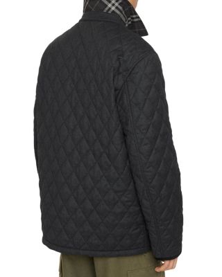  Micro Check-stitch Nylon Blend Bomber Jacket