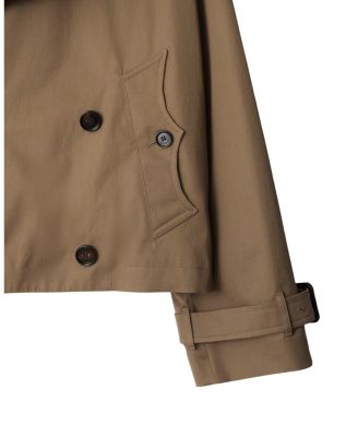 Cropped Gabardine Trench Jacket