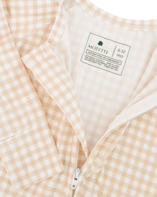  Boys' Sandstone Gingham Bamboo Sleeper - Baby
