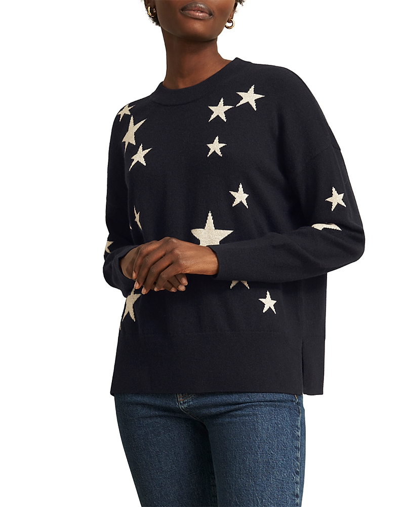 Hobbs London Arnelle Star Crewneck Sweater In Black