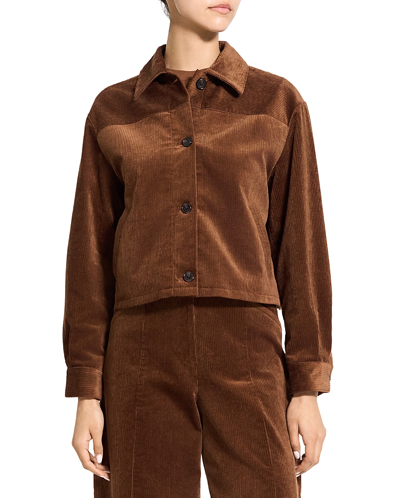 Theory Jones Corduroy Shirt Jacket In Brown