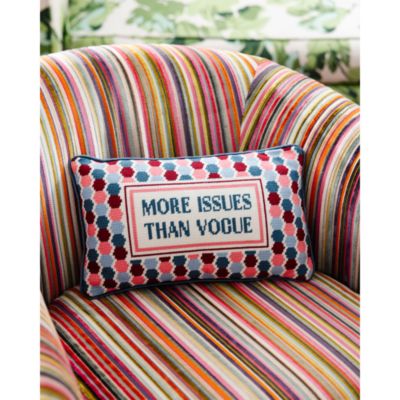 More Issues Than Vogue Needlepoint Pillow