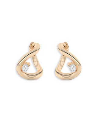 Certified Lab Grown Diamond Pear Gaudi Curve Huggie Hoop Earrings in 14K Yellow Gold, 0.2 tcw