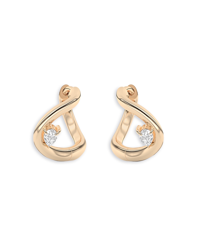 Shahla Karimi From The Luxe Collection Certified Lab Grown Diamond Pear Gaudi Curve Huggie Hoop Earrings In 14k Ye In Gold