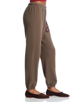 Cotton Logo Sweatpants in Eggplant