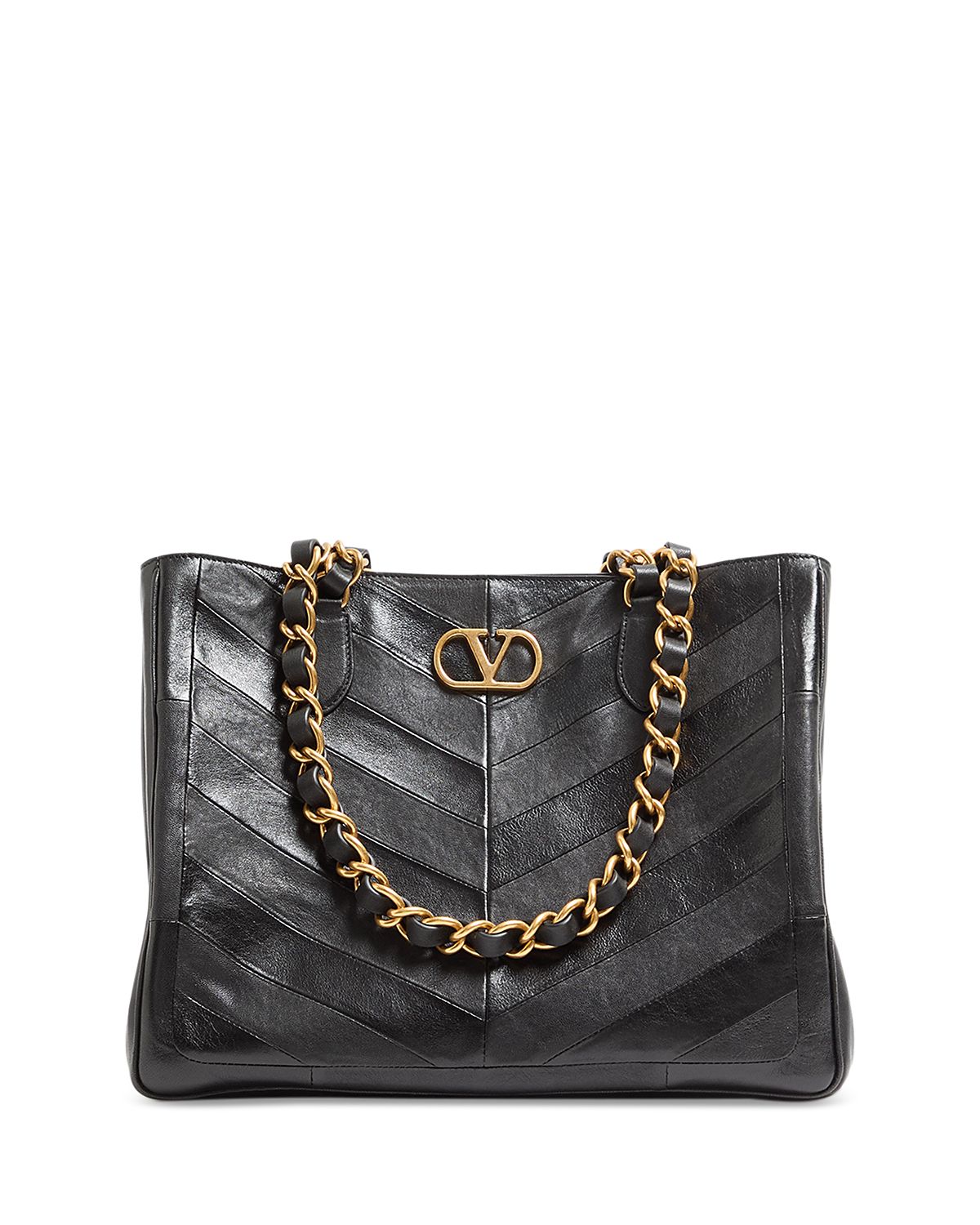 Valentino Garavani Laseine VLogo Leather Tote Bag