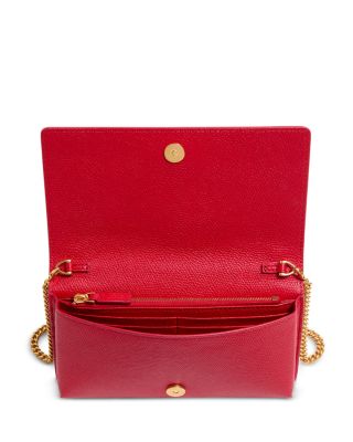 VLogo Signature Grainy Leather Wallet On A Chain 