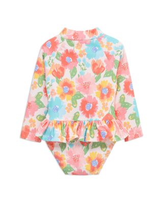 Girls' Multi Floral Rash Guard One Piece Swimsuit - Baby