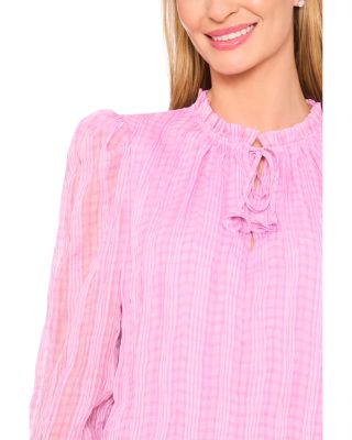 Smocked Cuff Ruffle Blouse