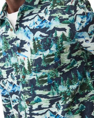 Printed Long Sleeve Button Front Shirt