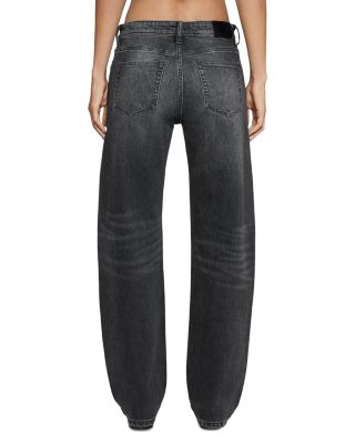 Alida High Rise Loose Bowed Jeans in Smoke