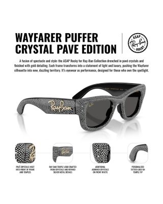 A$AP Wayfarer Puffer Crystal Pav&eacute; Edition Square Sunglasses, 47mm
