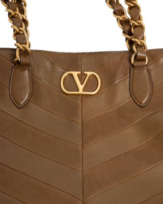 Laseine VLogo Leather Tote Bag