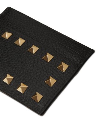 Minaudiere Rockstud Leather Card Holder
