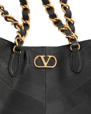 Laseine Small VLogo Leather Tote Bag