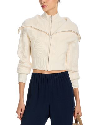 Jayne Wool Zip Front Layered Sweater