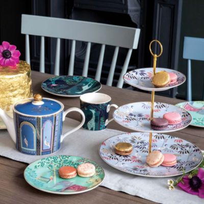 Sara Miller India Mug & Tray Set, Elephant's Oasis