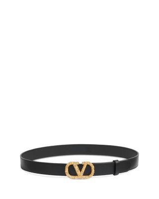 Women's V Logo Signature Leather Belt