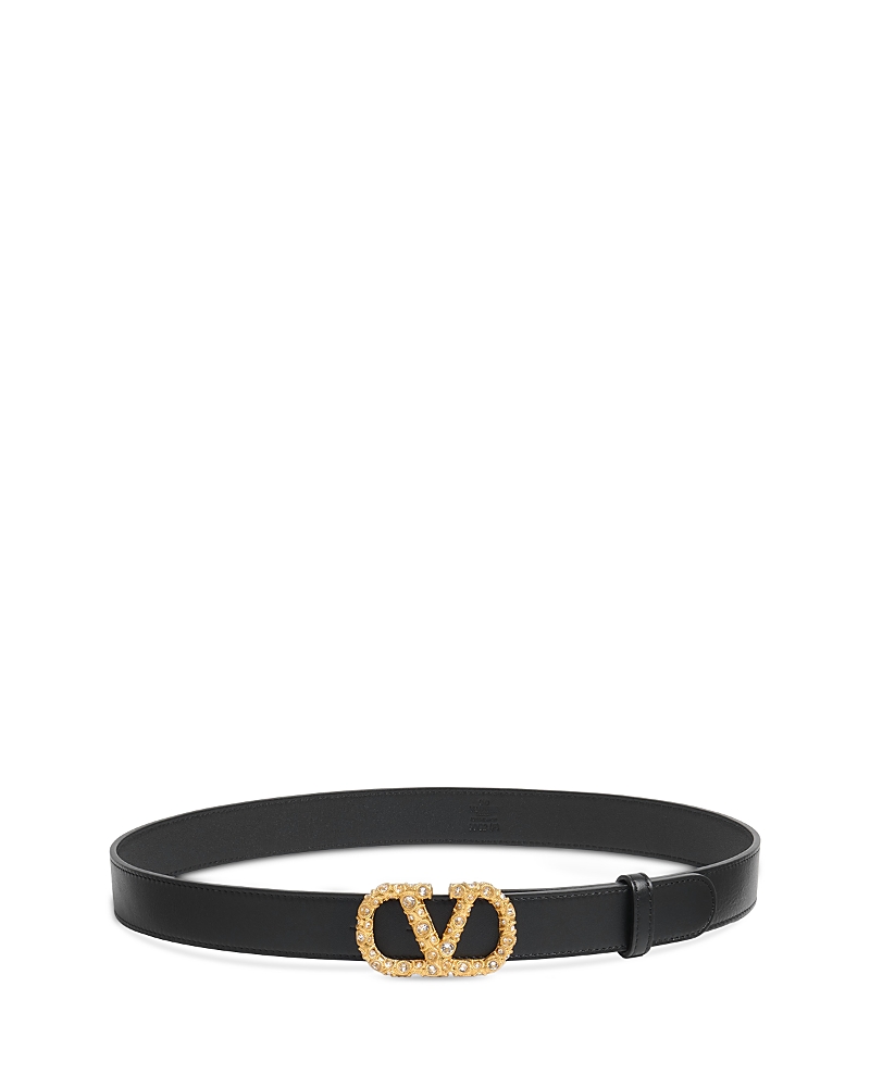 Valentino Women's V Logo Signature Leather Belt