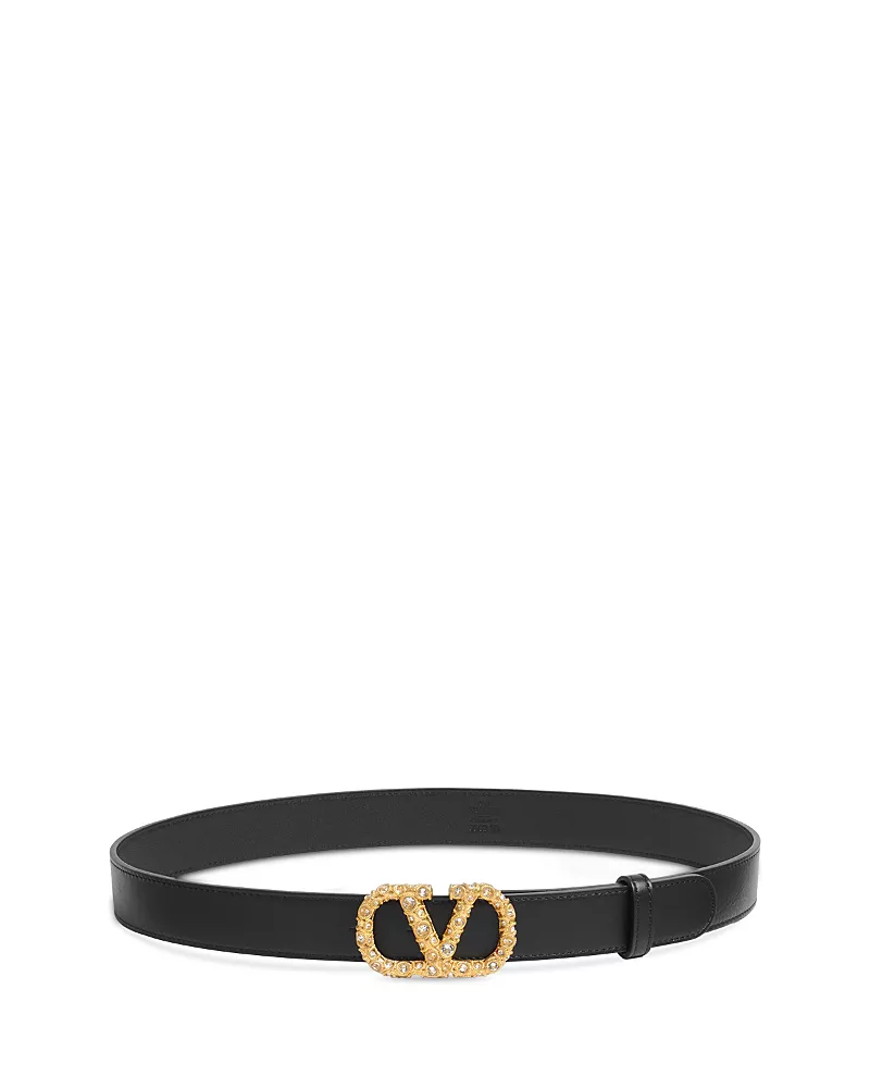 Valentino Women's V Logo Signature Leather Belt