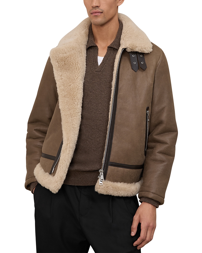 Reiss Hardy Shearling Aviator Jacket