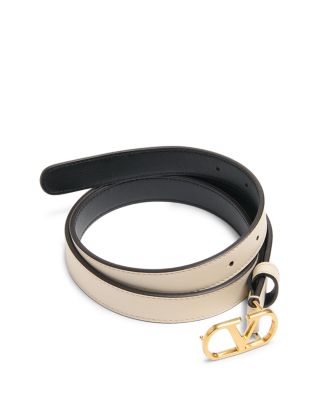 H.20 Women's White Leather Belt