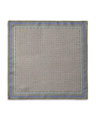 Medallion Double Print Silk Pocket Square