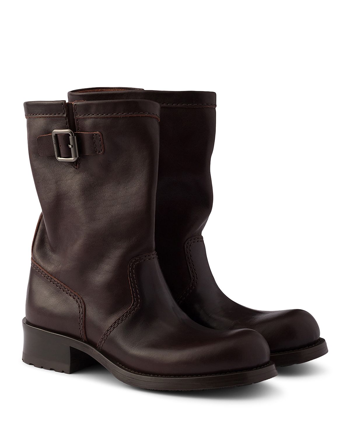Prada Women's Leather Mid-Calf Boots