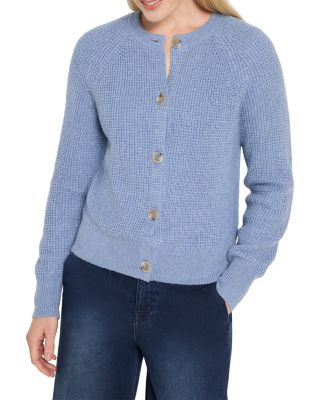 Nic + Zoe Nic+zoe Waffle Tuck Cardigan In Blue