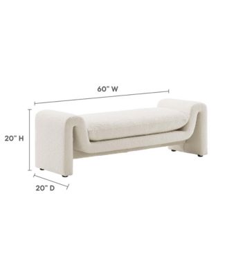 Waverly Boucle Fabric Bench