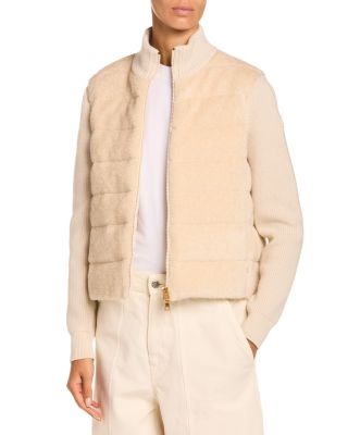 Padded Teddy & Wool Zip-Up Cardigan