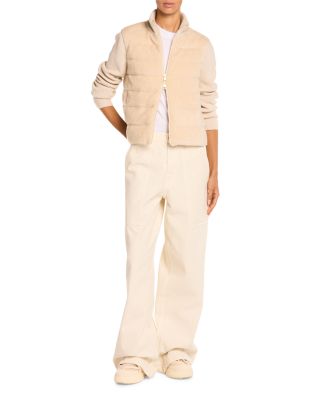 Padded Teddy & Wool Zip-Up Cardigan