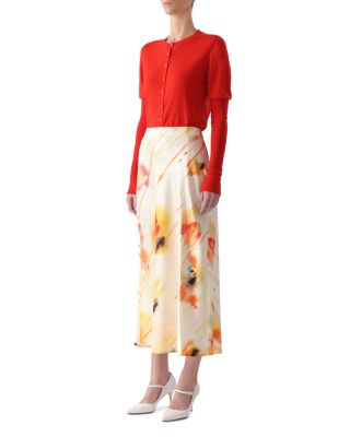 Merino Wool Crewneck Cardigan Sweater