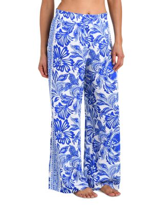 Botanical Brocade Wide Leg Swim Cover-Up Pants