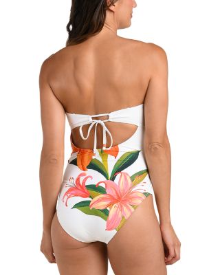 Jungle Blossoms Bandeau One Piece Swimsuit