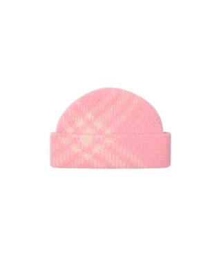 Check Mohair Wool Blend Beanie