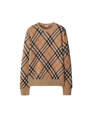  Check Wool Mohair Blend Sweater