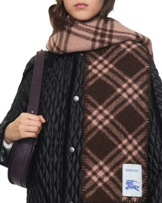  Narrow Check Wool Scarf