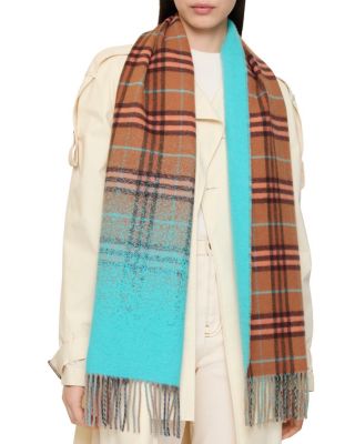  Gradient Check Cashmere Scarf