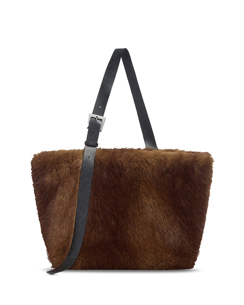 Apparis Esti Faux Mink Tote In Brown