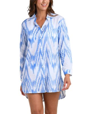 Tidal Wave Camp Shirt Swim Cover-Up