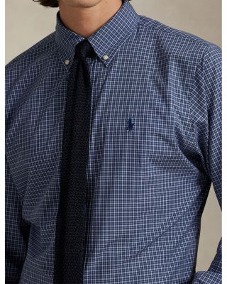 Classic Fit Checked Stretch Poplin Shirt