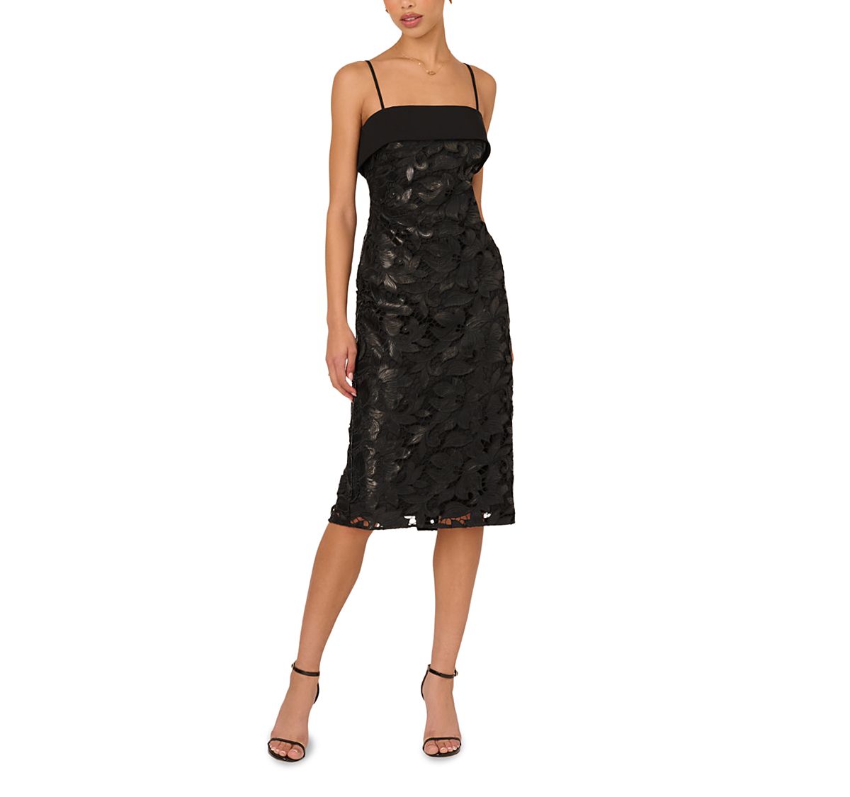 Adrianna By Adrianna Papell Lace Midi Dress
