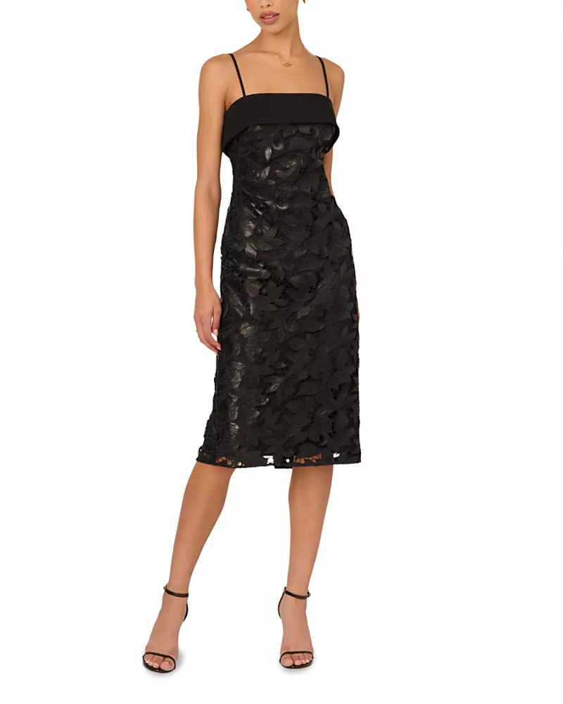 Adrianna By Adrianna Papell Lace Midi Dress