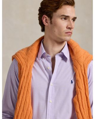 Classic Fit Gingham Stretch Poplin Shirt
